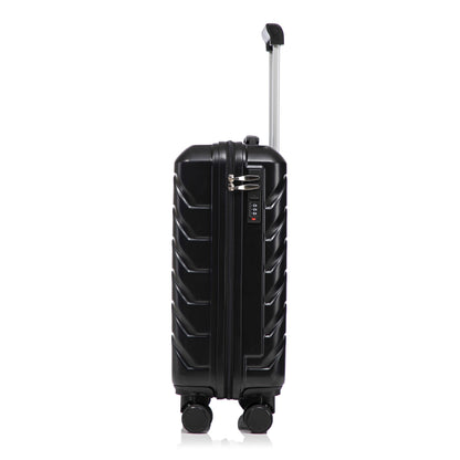 ABS Spinner Wheel Luggage Set with Combination Lock - Black
