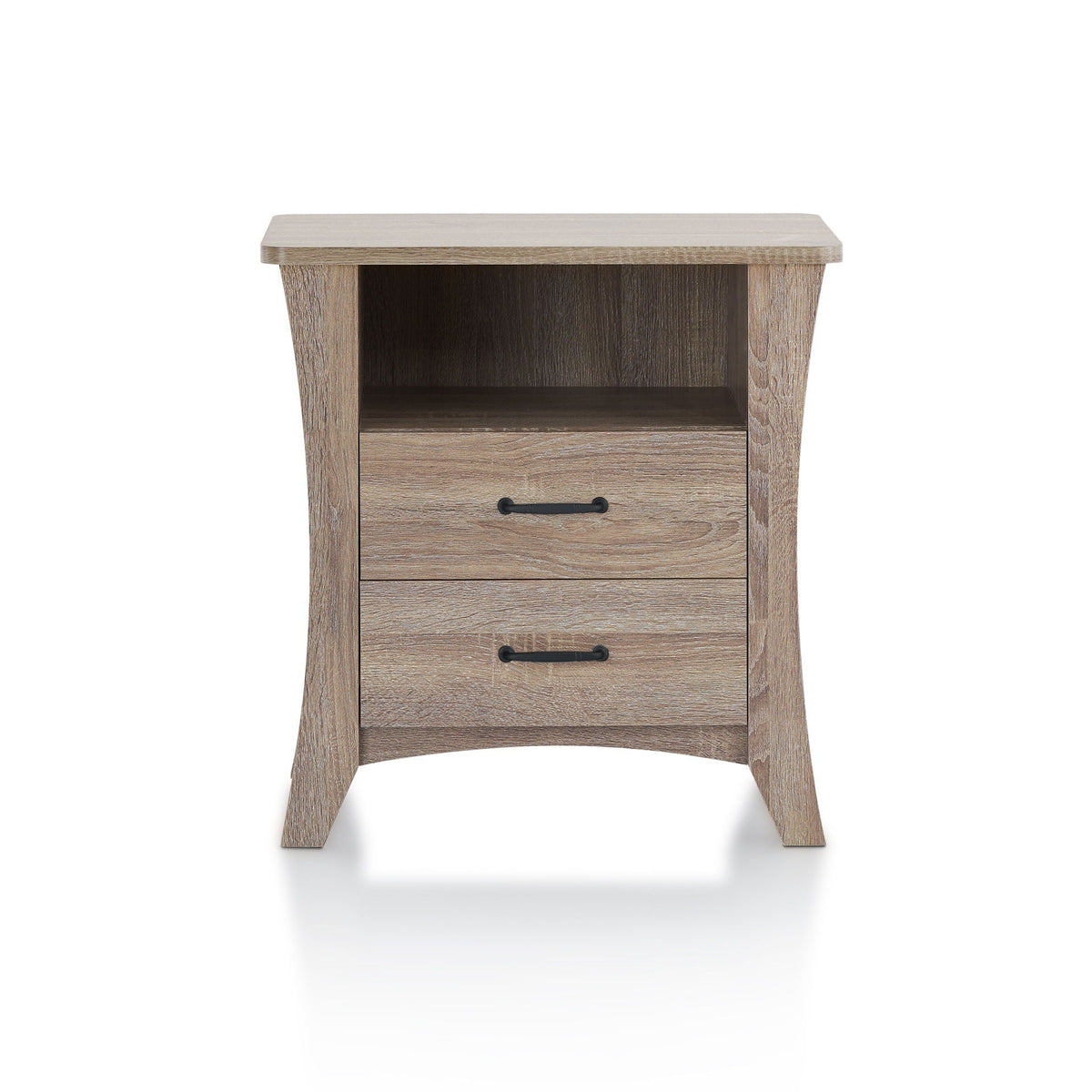 Accent Nightstand with Functional Storage - Dark Gray or Light Brown