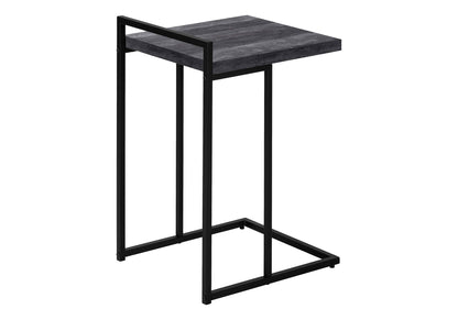 C-Shaped Accent Table with Metal Base - Versatile Wood-Look Top