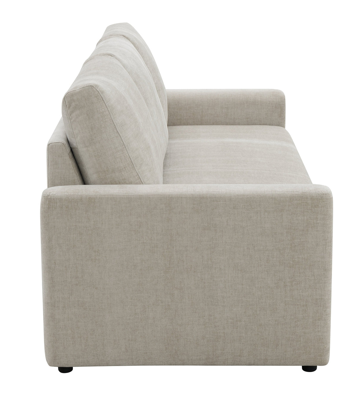 Leira Beige Linen Pull Out Sleeper Sofa with Plush Cushions - Beige