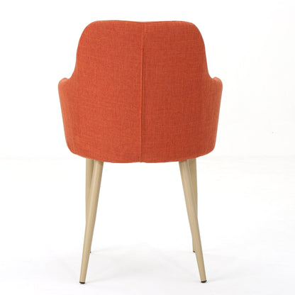 Elegant Dining Chair with Contoured Support - Orange, Dark Gray, Green