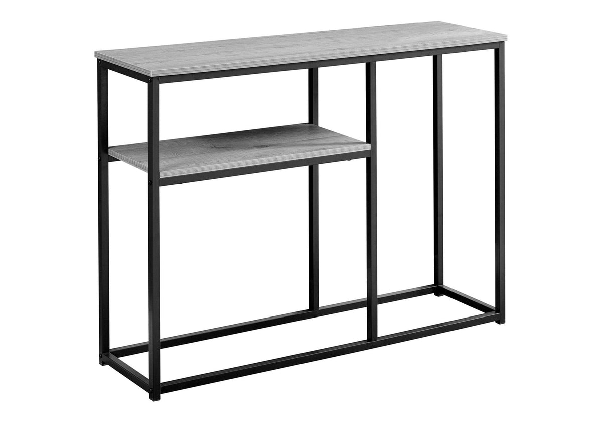 Gray Accent Console Table with Wood & Metal Frame - Contemporary Entryway