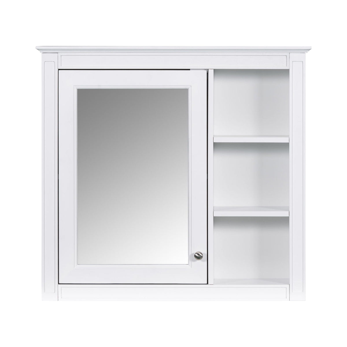 Wall Mounted Medicine Cabinet with Mirror and 3 Open Shelves - Multiple Colors
