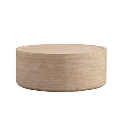 31.5'' Round Coffee Table with Mars Pattern Top - Beige
