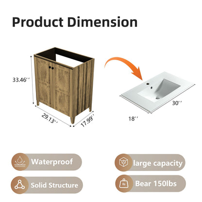 Folding Floor Cabinet With Ceramic Sink