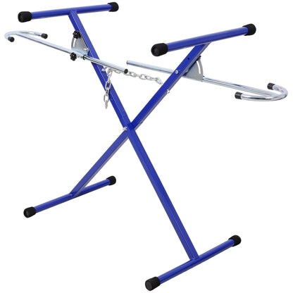 Lightweight Folding Bumper Stand with Adjustable Height - Blue