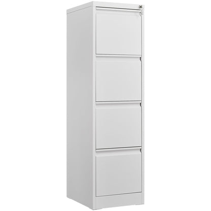 Durable Metal 3 Drawer File Cabinet with Lock – Black or White