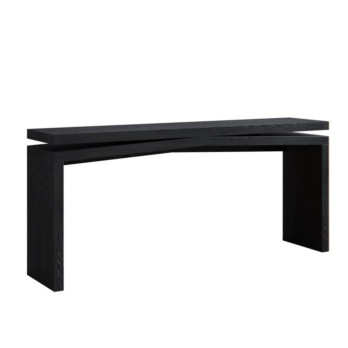 65-Inch Rustic Solid Wood Veneer Console Table