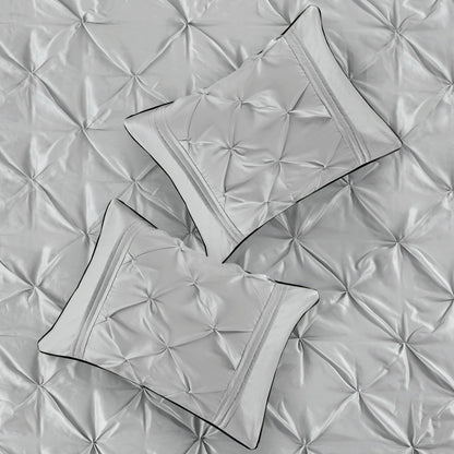 7 Piece Tufted Comforter Set Grey King