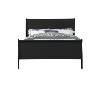 Louis Philippe Sleigh Style Bed with Classic Wood Construction - Multiple Colors