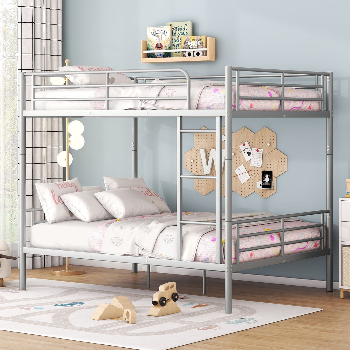 Steel Construction Bunk Bed with Convertible Design - Multiple Colors