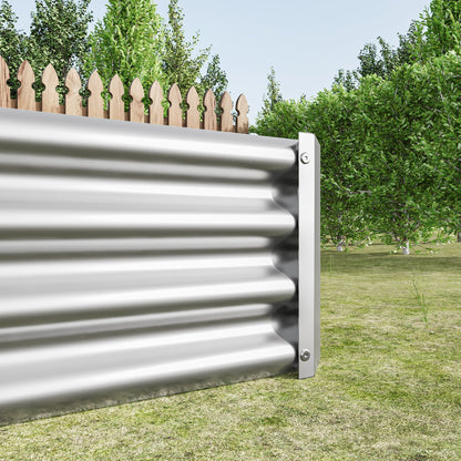 Metal Raised Garden Bed Kit with Anti-Rust Coating - Silver