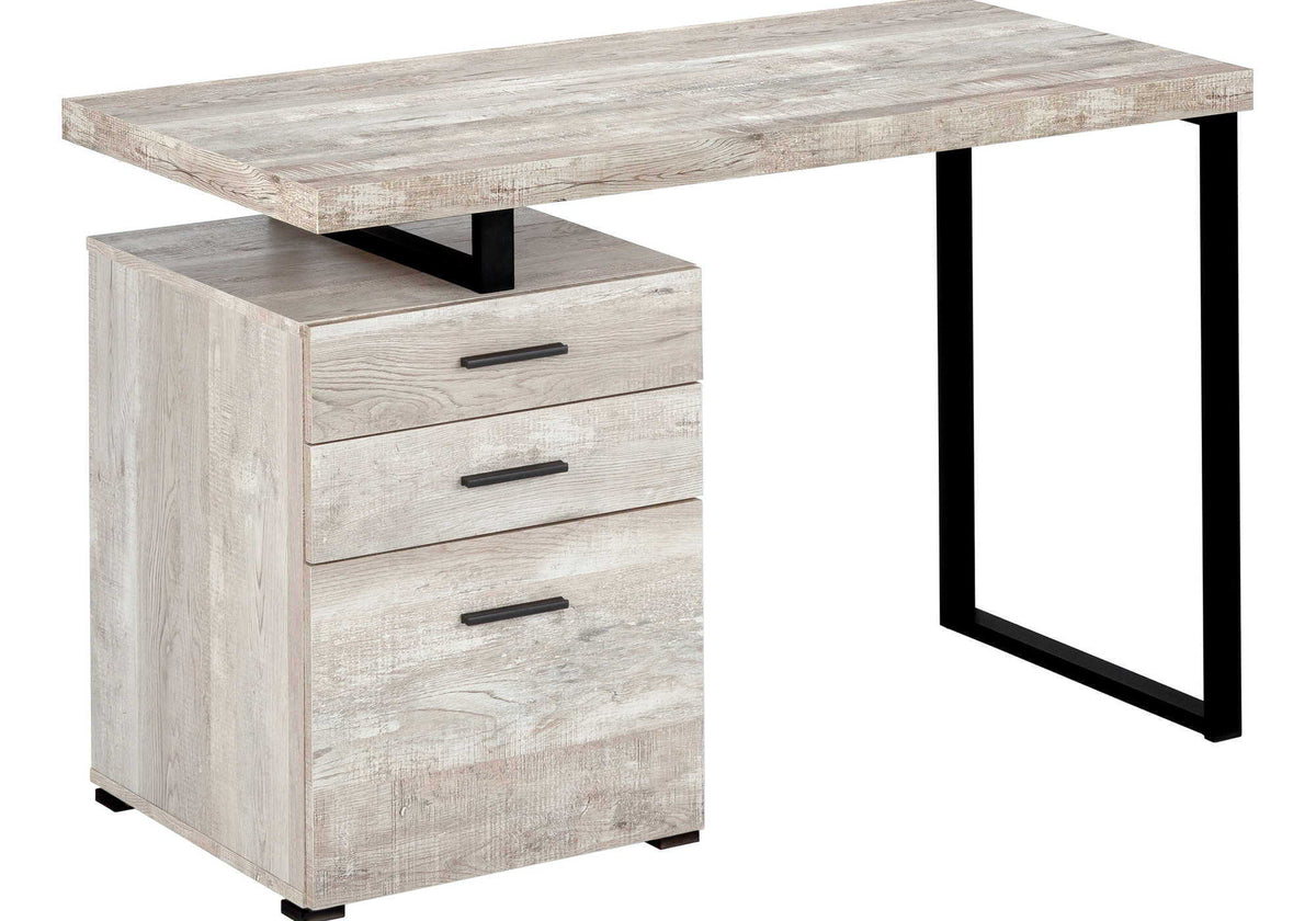 Reversible Computer Desk with Storage Drawers - Multiple Colors