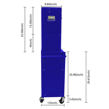 6 Drawer Lockable Tool Cabinet with Detachable Toolbox - Black, Red, or Blue