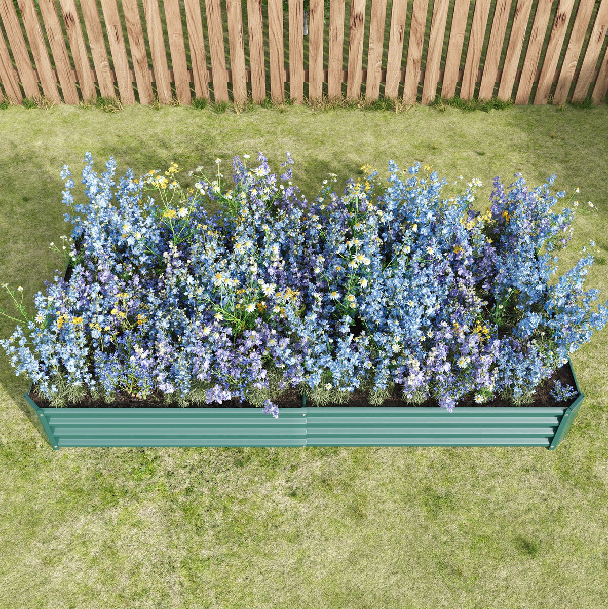 Metal Raised Garden Bed Kit with Anti-Rust Coating - Silver
