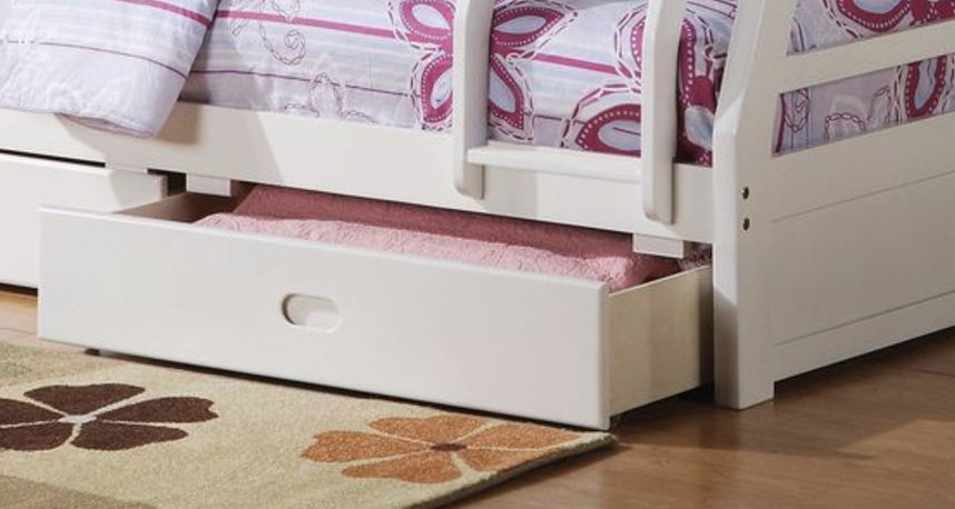 Jason Bunk Bed with Storage - Twin Over Full - White, Dark Gray, or Dark Brown