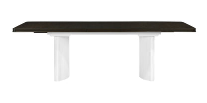 Carene Dining Table with Leaf - Brown and White