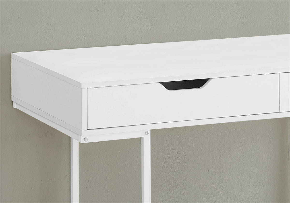 Marble Look Computer Desk with Storage Drawers - Light Brown, White, or Black