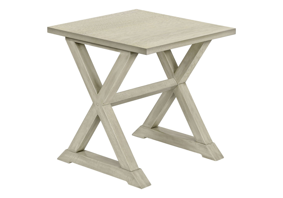 Compact Square Accent End Table with Trestle Base - White, Dark Brown, or Black