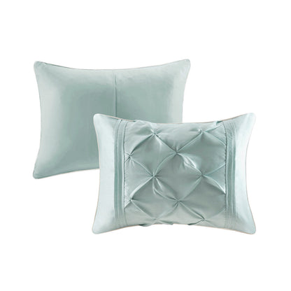7 Piece Tufted Comforter Set - Seafoam King