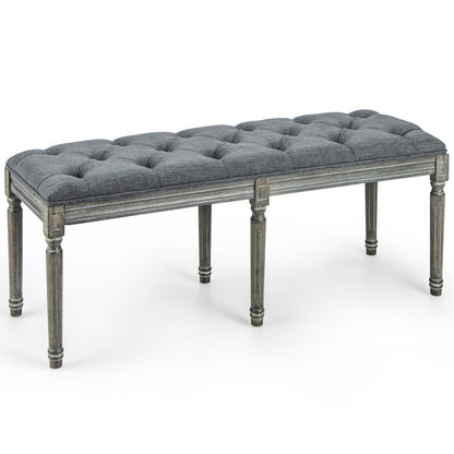 French Vintage Entryway Bench 47 Inch Upholstered Dining Bench