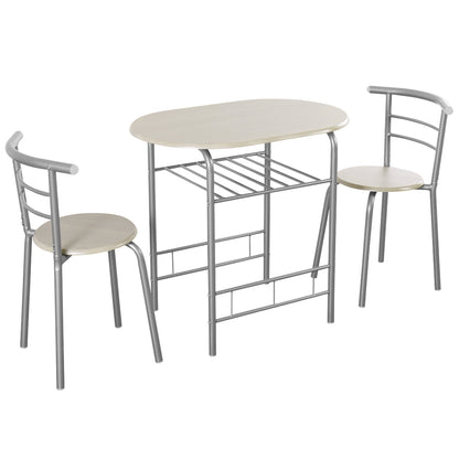 3 pcs Home Kitchen Bistro Pub Dining Table 2 Chairs Set