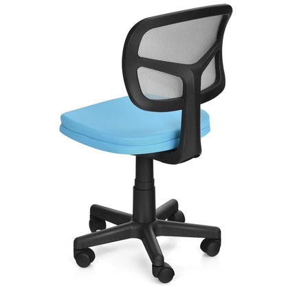 Armless Computer Chair with Height Adjustment and Breathable Mesh for Home Office