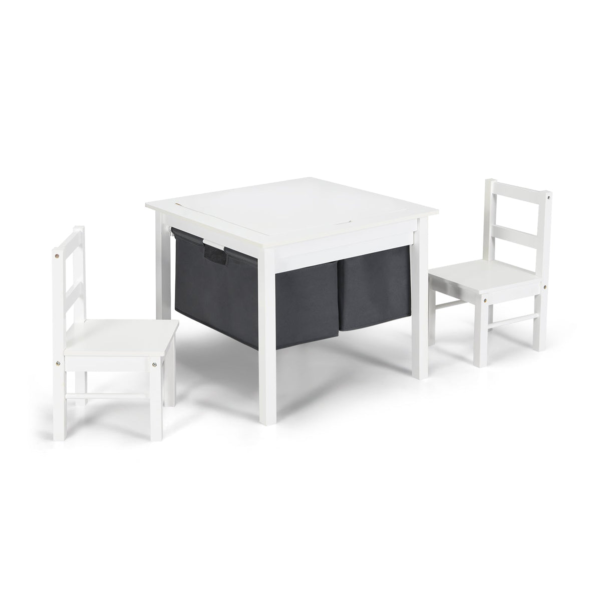 2-in-1 Kids Activity Table and 2 Chairs Set with Storage Building Block Table