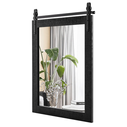 30 x 22 Inch Wall Mount Mirror with Wood Frame