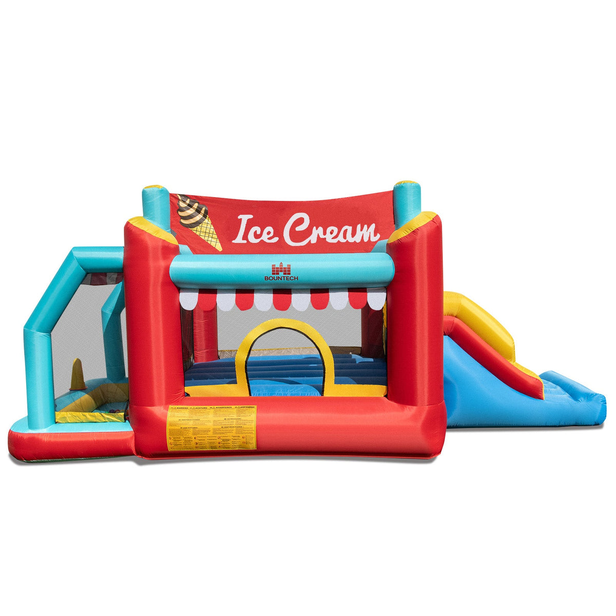 5-in-1 Ice Cream Inflatable Bounce House with Ball Pit and Slide with 480W Blower