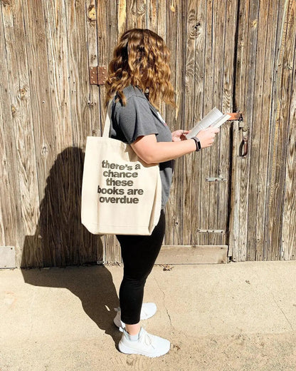 Book Bag, Overdue Library Books Funny Canvas Tote Bag