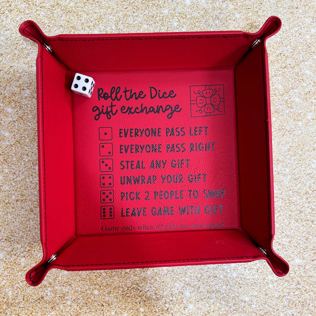 Christmas Dice Exchange Game – White Elephant Gift Tray