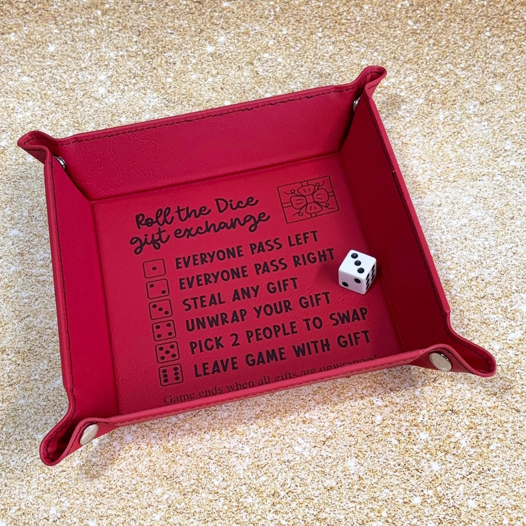 Christmas Dice Exchange Game – White Elephant Gift Tray