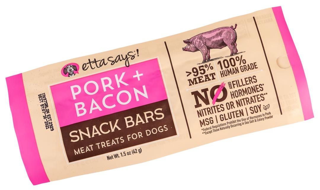 Etta Says Snack Bar Pork and Bacon Dog Treat (1.5oz)