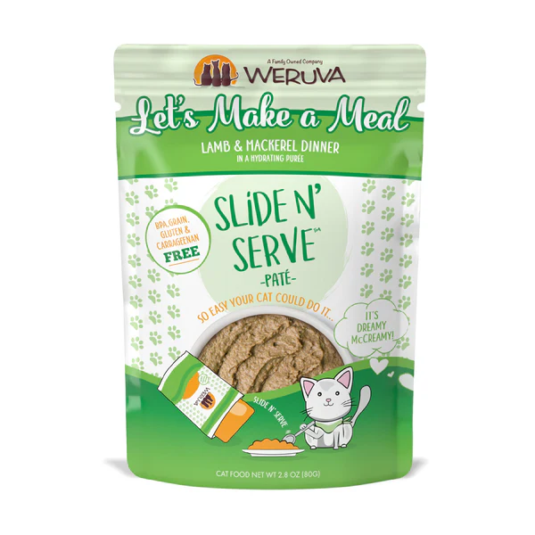 Weruva Adult Slide Let's Make a Meal Lamb and Mackerel Pate Cat Food (2.8oz)