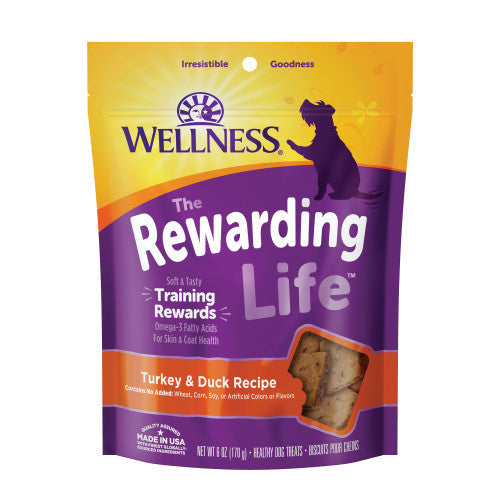 Wellness All Life Stages Rewarding Life Turkey and Duck Soft Dog Treats (6oz)