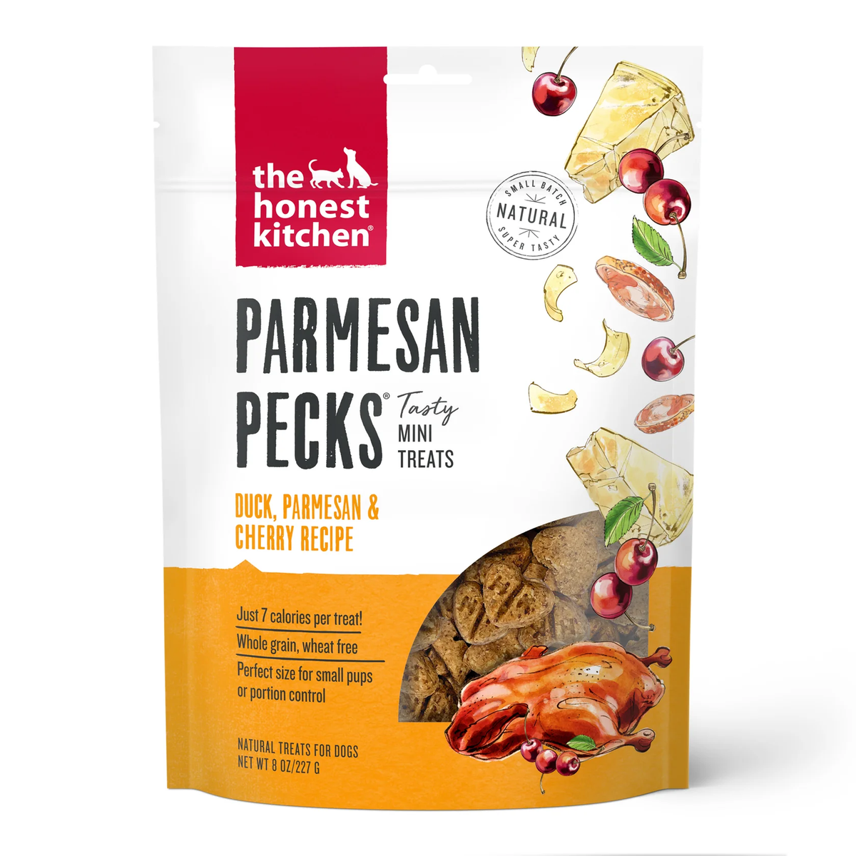 Honest Kitchen Parmesan Pecks Duck and Cherry Dog Treats (8oz)