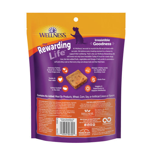 Wellness All Life Stages Rewarding Life Turkey and Duck Soft Dog Treats (6oz)