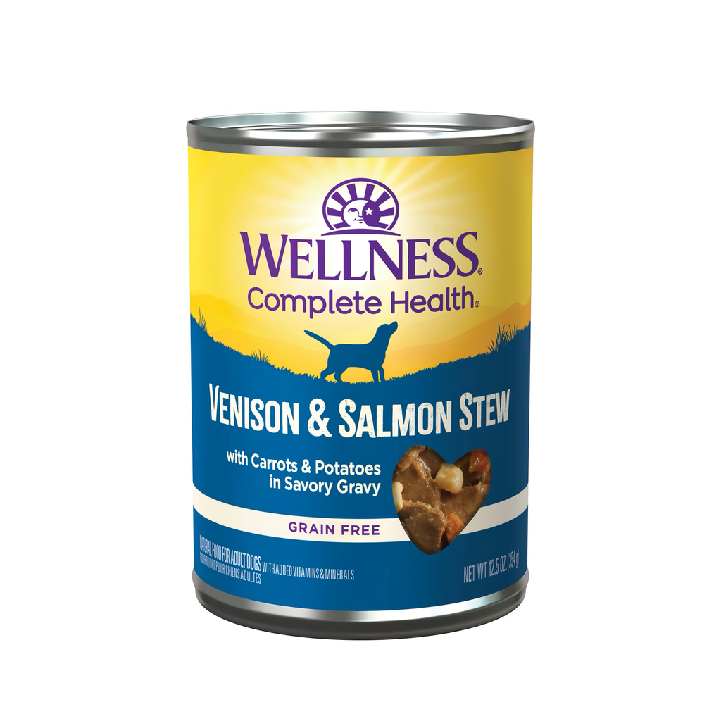 Wellness Adult Venison and Salmon Stew Wet Dog Food (12.5oz)