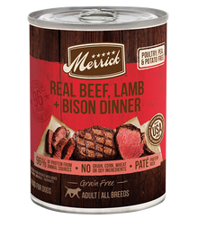 Merrick Grain Free Real Beef, Lamb and Bison Wet Dog Food (12.7oz)
