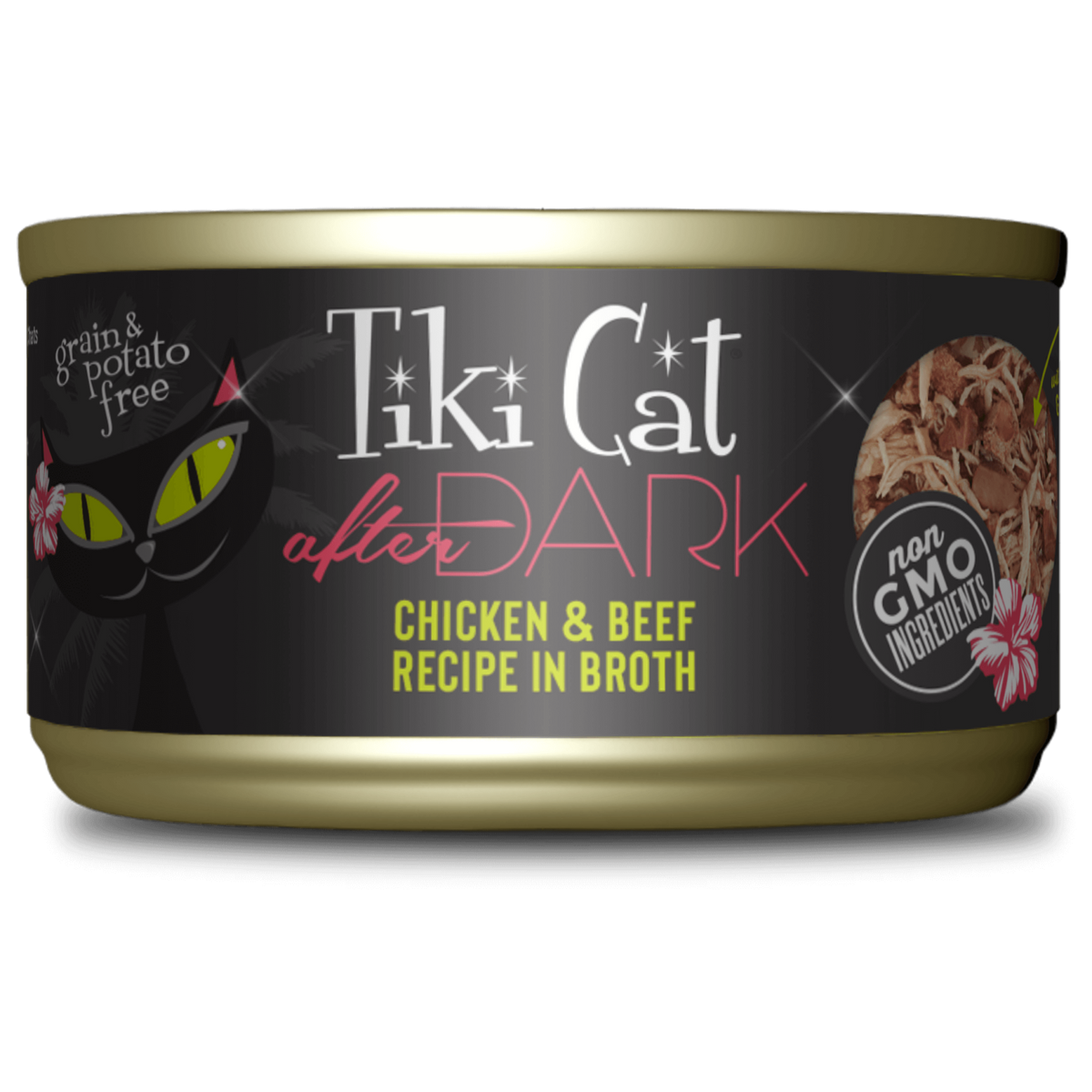 Tikicat Adult After Dark Chicken and Beef in Broth (2.8oz)