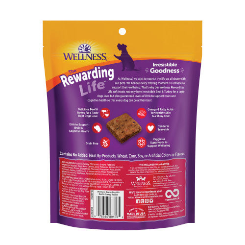 Wellness All Life Stages Rewarding Life Beef and Turkey Soft Dog Treats (6oz)
