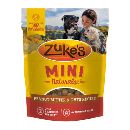 Zuke's Adult Mini Naturals Peanut Butter and Oats Dog Treats
