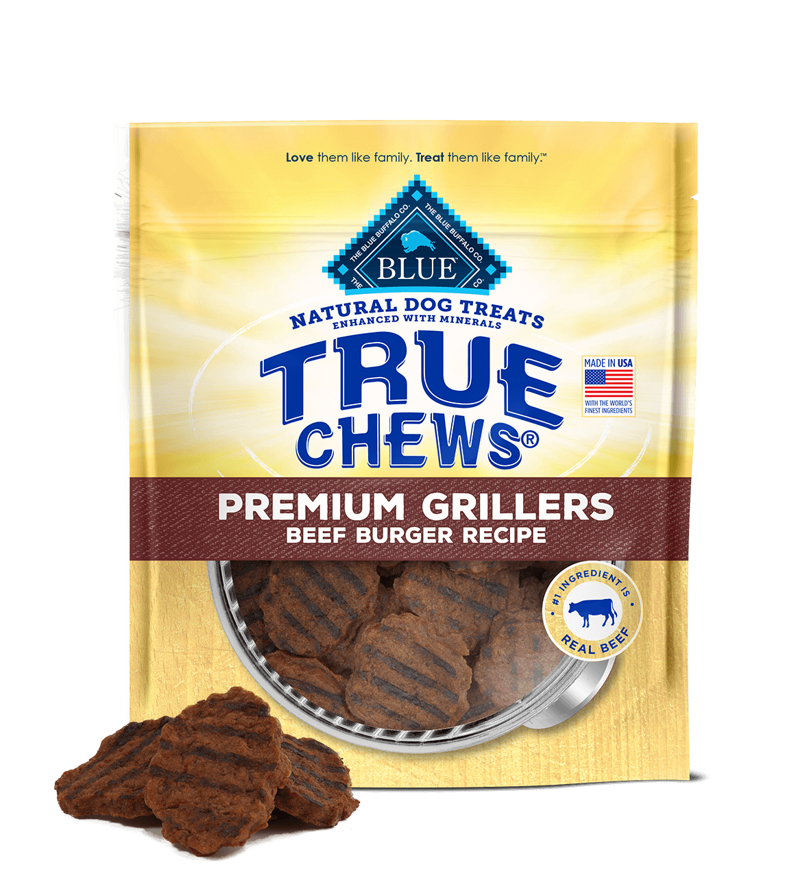Blue Buffalo True Chews Grillers Beef Burger Dog Treats (10oz)
