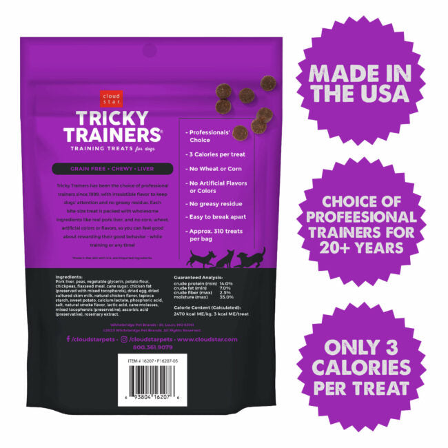 Tricky Trainers Soft and Chewy Grain Free Liver Dog Treats (12oz)