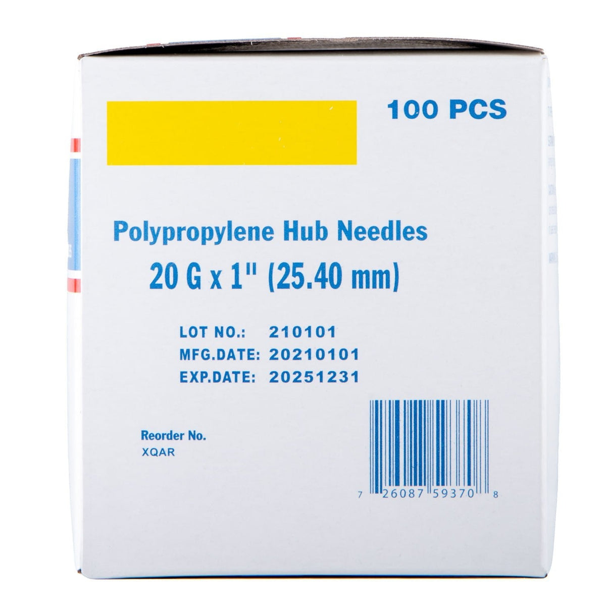 Jeffers Poly Hub Hypodermic Needles for Veterinary Use, Box of 100