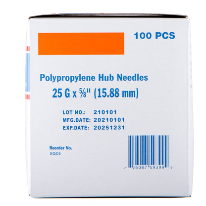 Jeffers Poly Hub Hypodermic Needles for Veterinary Use, Box of 100