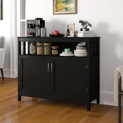 Kitchen Buffet Server Sideboard Storage Cabinet with 2 Doors and Shelf