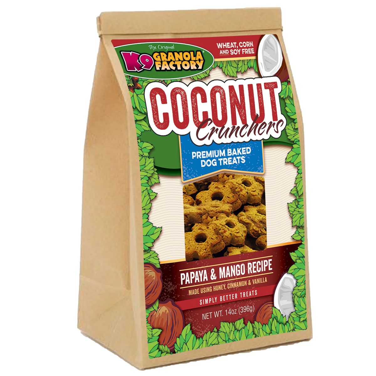 K9 Granola Factory Coconut Crunchers, Papaya & Mango Recipe Dog Treats (14oz)