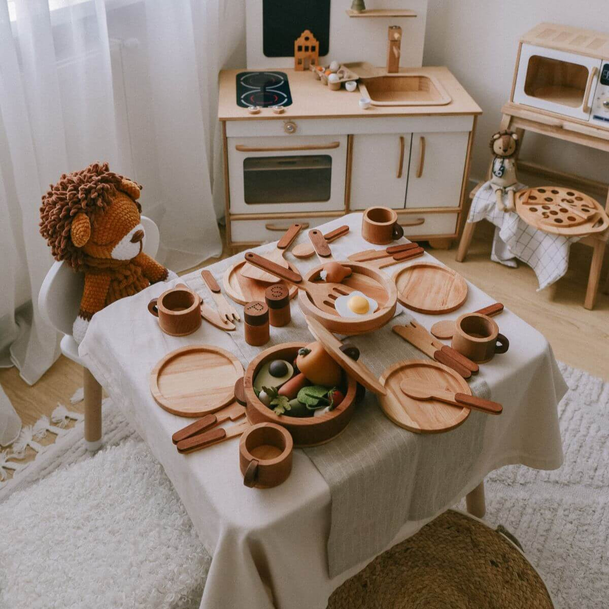 Wooden Play Kitchen Dishes